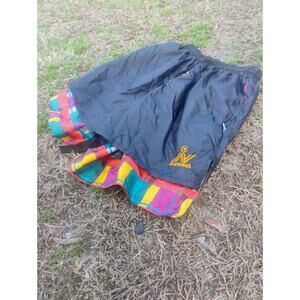 Vintage In Excess Nylon Athletic Shorts Mens M Black Colorblock Lined 90s Retro